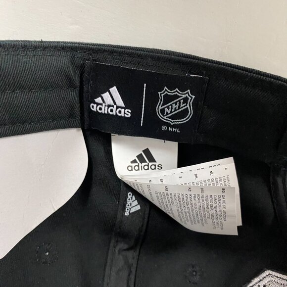NWT Los Angeles Kings Hat Adidas Strapback Silver Black Big Logo Block Letters - Picture 8 of 11